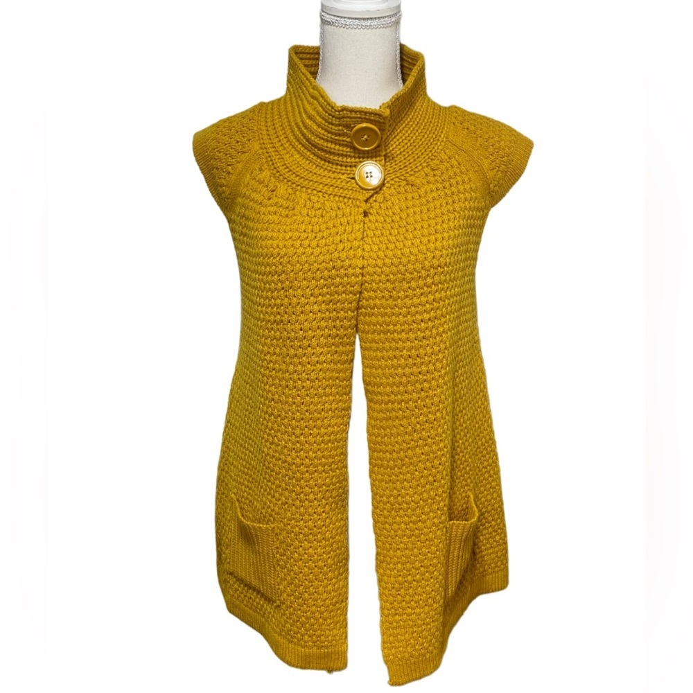 Chesley Mustard Yellow Knit Sweater Vest Size Small